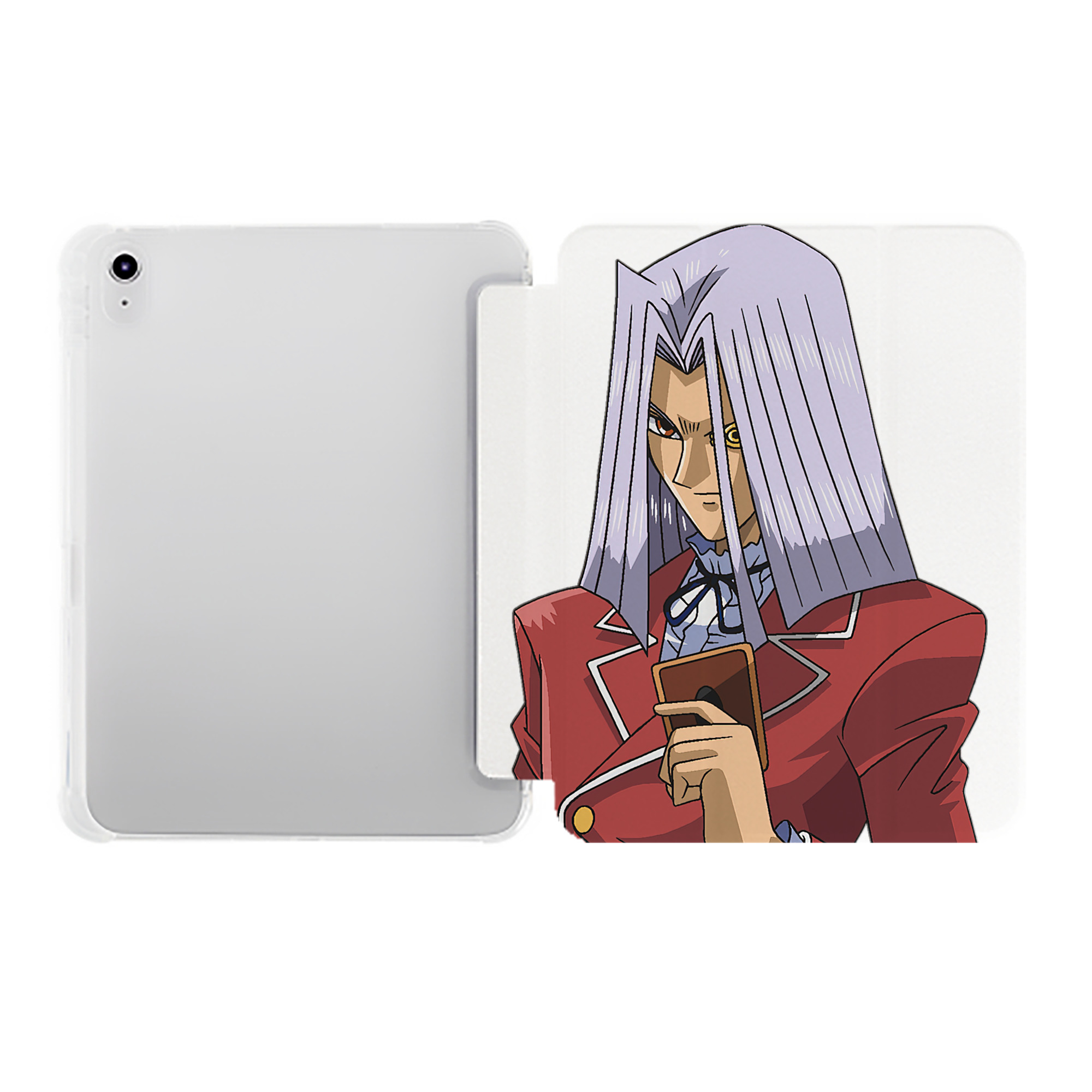 （画像用） 遊☆戯☆王 Yu-Gi-Oh! IPad ケース ペン収納付き 三つ折りスタンド PUレザー×シリコン 対応機種9.5/10.5/10.9インチ